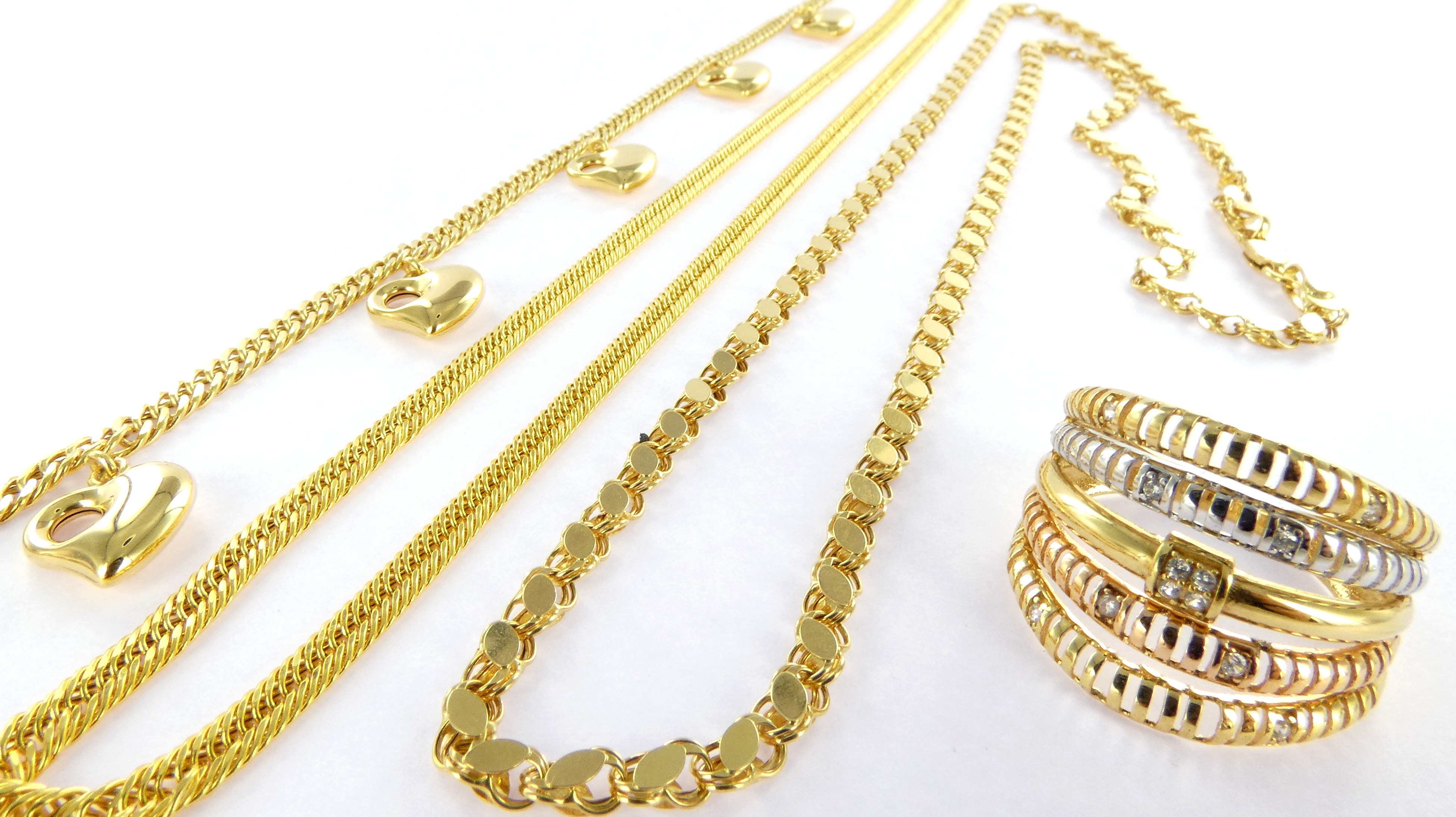 Lot 1 — 1 Bague Or 750 mil. Poinçonnée, brillants, T 57, 4g, 1 Brace